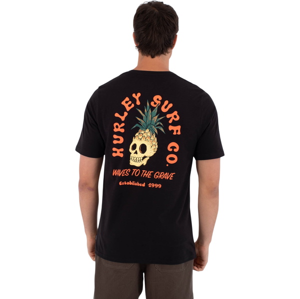 2026 Hurley Mens Printing Press Berjim T-Shirt MTSEUED0001 - Black